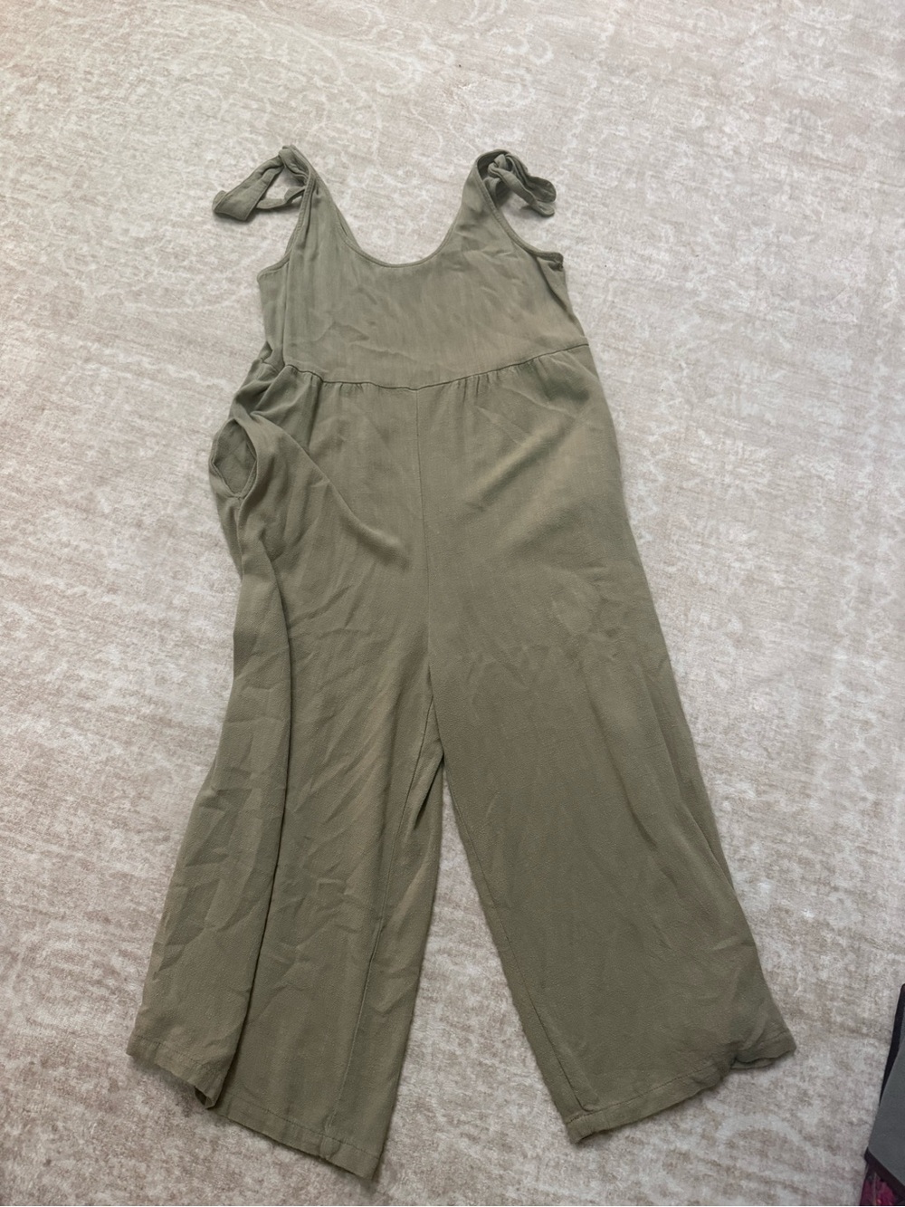 Rewind Olive Tie-Strap Wide-Leg Jumpsuit
